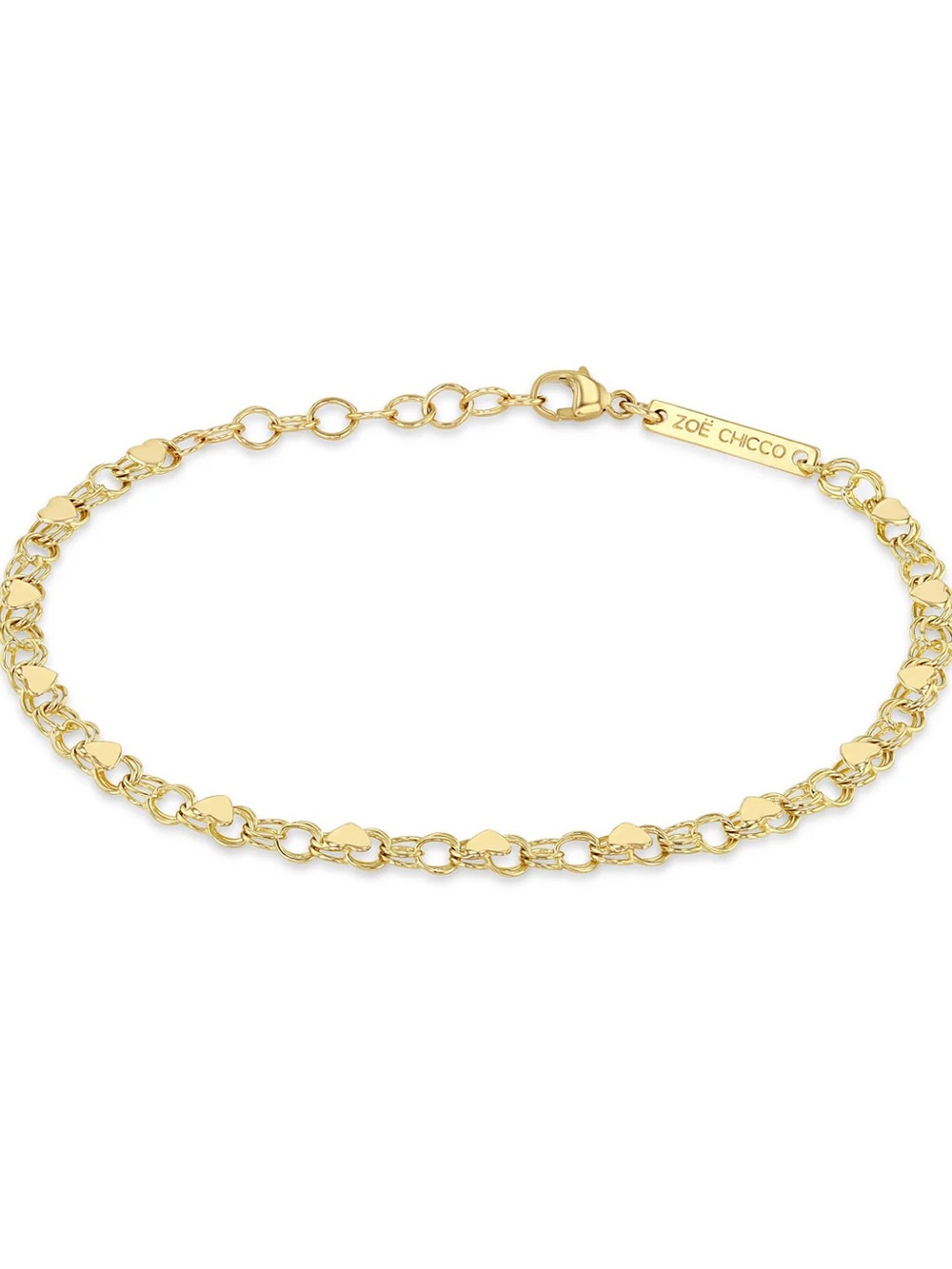 Zoe Chicco Gold Heart Link Bracelet